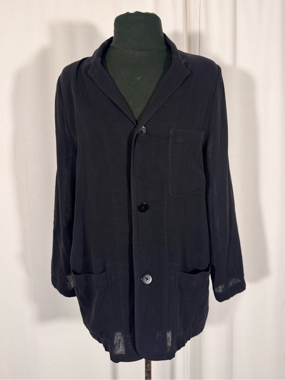 Vintage Ralph Lauren Black Cotton Blazer